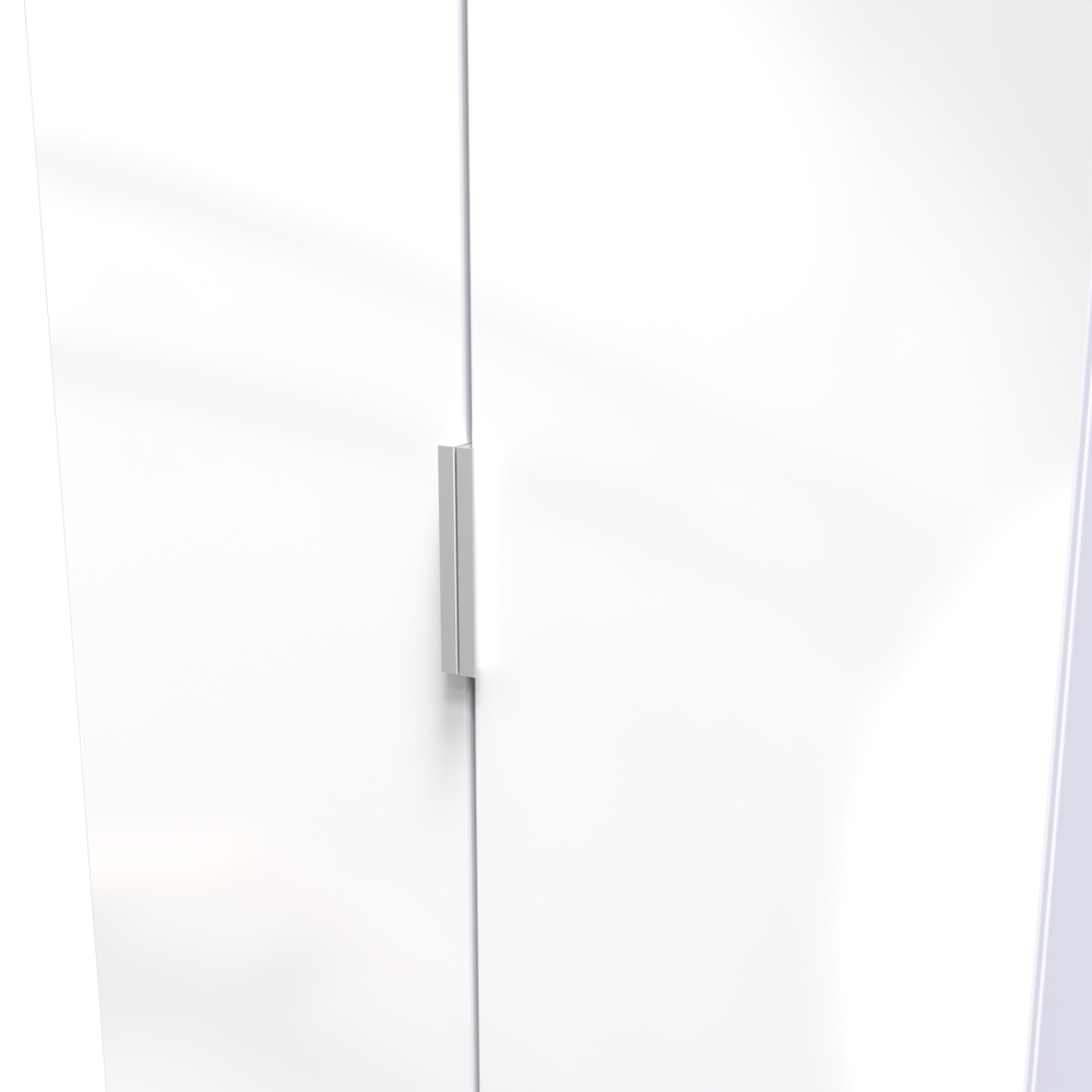Product photograph of Plymouth White Gloss 2 Door Plain Midi Wardrobe from Choice Furniture Superstore.