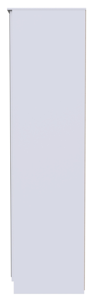 Product photograph of Plymouth White Gloss 2 Door Tall Wardrobe - 1 Mirror from Choice Furniture Superstore.