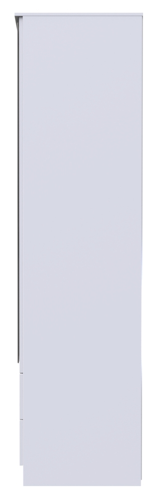 Product photograph of Plymouth White Gloss 2 Door Tall Mirror Combi Wardrobe from Choice Furniture Superstore.