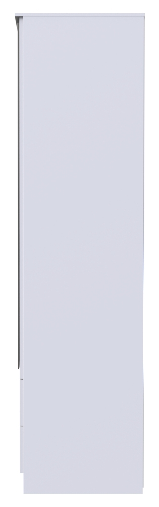 Product photograph of Plymouth White Gloss 2 Door Tall Combi Wardrobe - 1 Mirror from Choice Furniture Superstore.