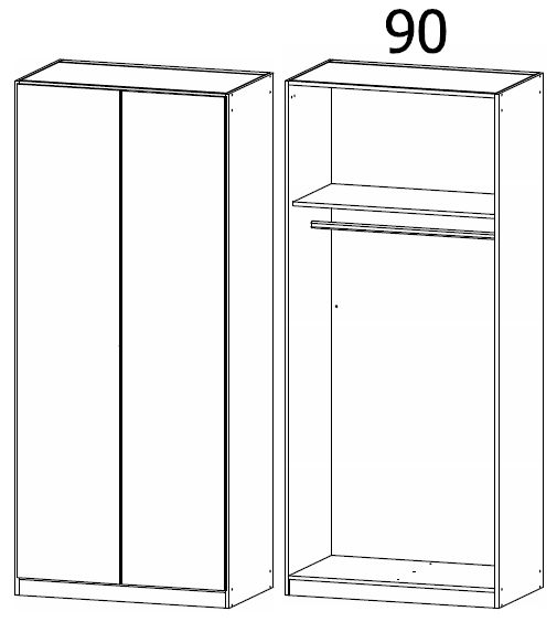 Product photograph of Alabama Sonoma Oak 2 Door Wardrobe - 91cm from Choice Furniture Superstore.