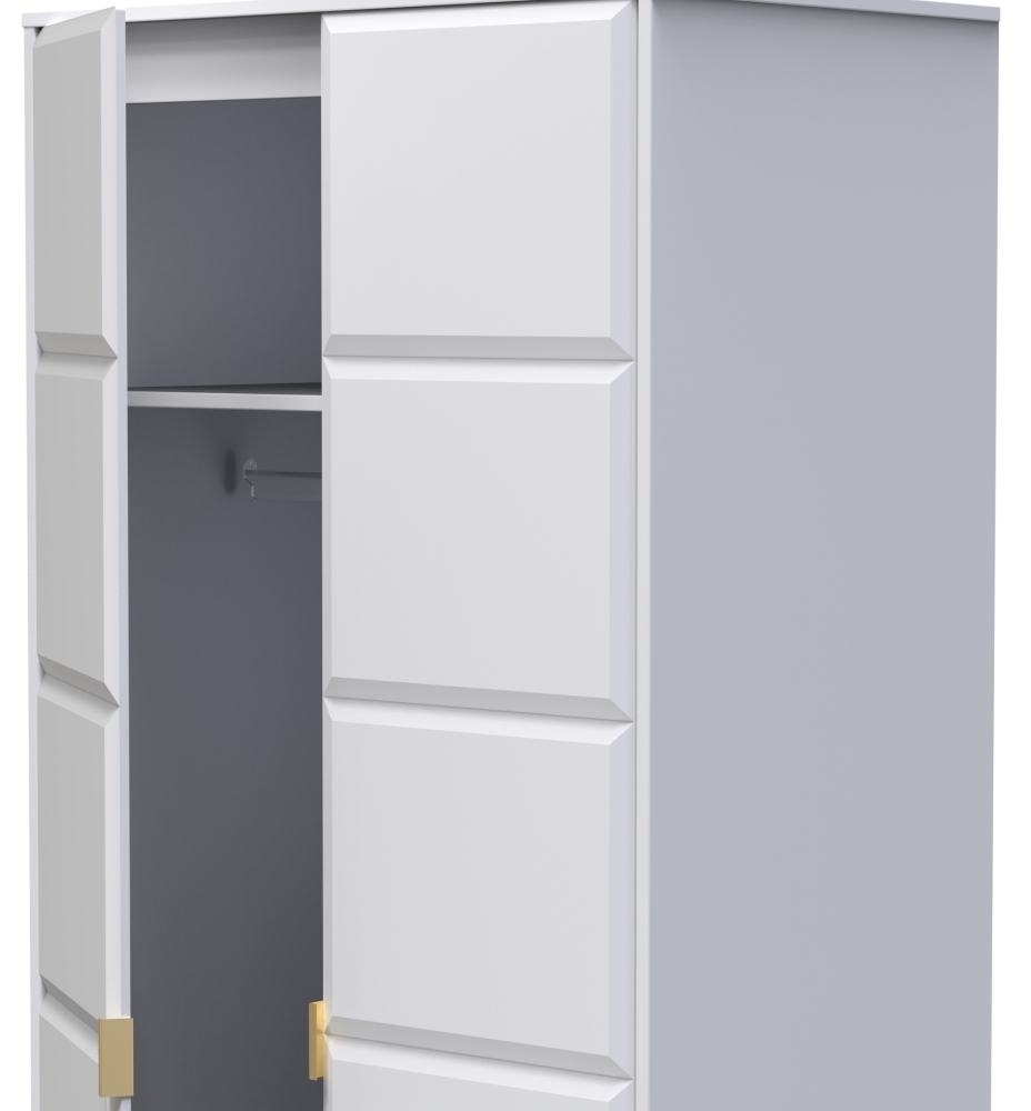 Product photograph of Cube White Matt 2 Door Wardrobe from Choice Furniture Superstore.