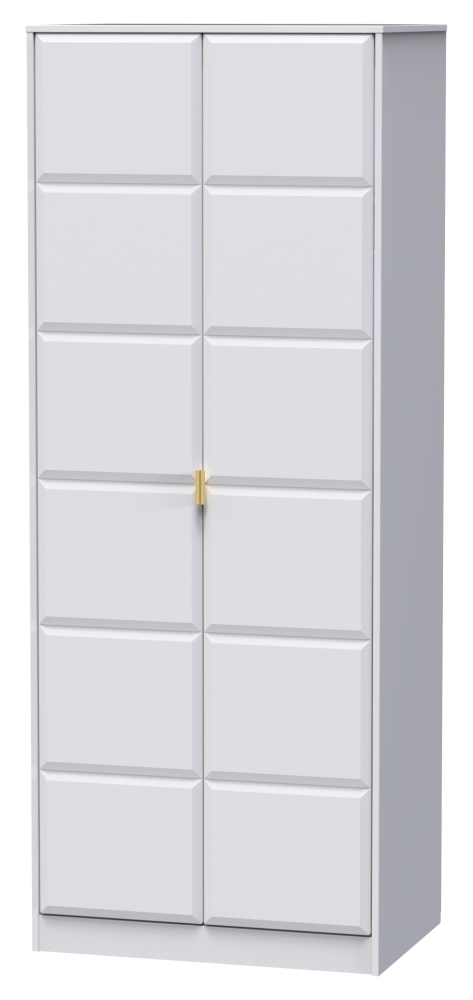 Product photograph of Cube White Matt 2 Door Wardrobe from Choice Furniture Superstore.