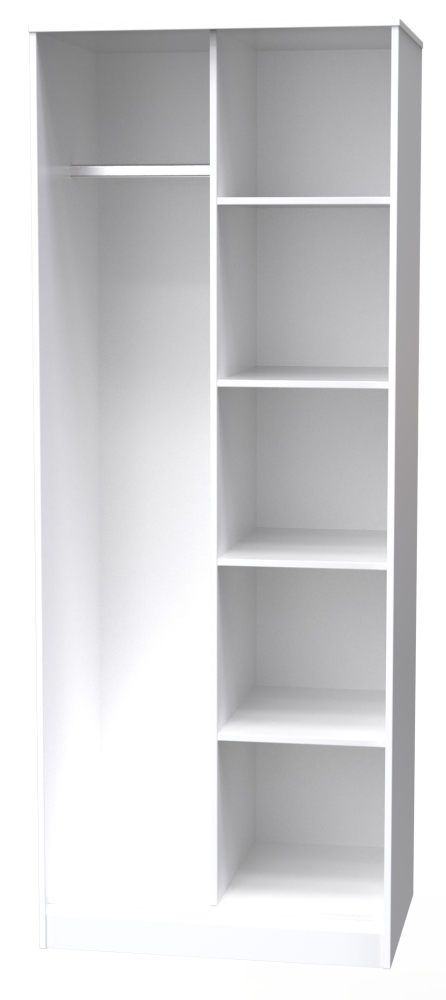 Product photograph of Cube White Matt Open Shelf Wardrobe from Choice Furniture Superstore.
