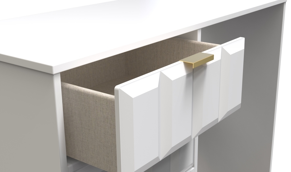 Product photograph of Cube White Matt 4 Drawer Desk from Choice Furniture Superstore.