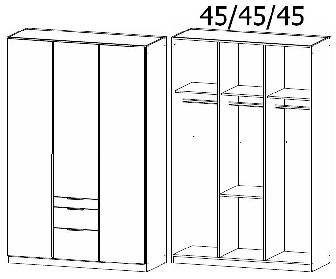 Product photograph of Rauch Alabama 136cm Oak 3 Door Wardrobe With Drawers from Choice Furniture Superstore.