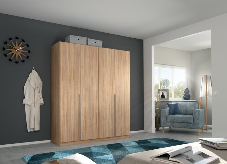 Product photograph of Rauch Alabama 181cm Oak 4 Door Wardrobe from Choice Furniture Superstore.