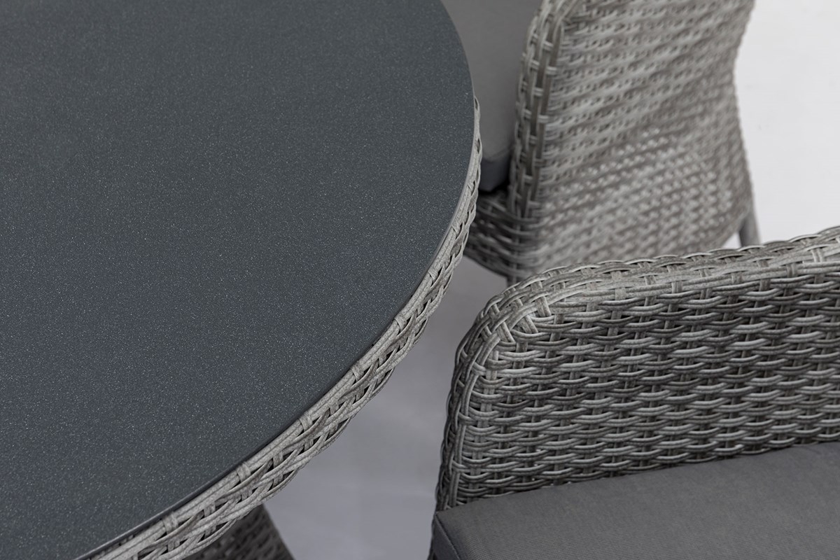 Product photograph of Maze Santorini Grey 6 Seat Oval Rattan Dining Set from Choice Furniture Superstore.