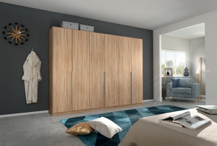 Product photograph of Alabama Sonoma Oak 6 Door Wardrobe - 271cm from Choice Furniture Superstore.