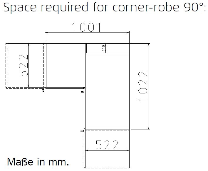 Product photograph of Rauch Alabama 100cm Silk Grey 2 Door Corner Wardrobe from Choice Furniture Superstore.