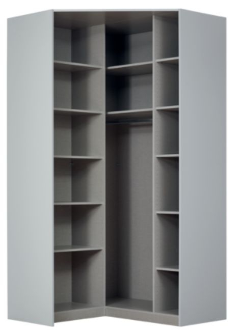 Product photograph of Alabama Silk Grey 2 Door Corner Wardrobe - 117cm from Choice Furniture Superstore.
