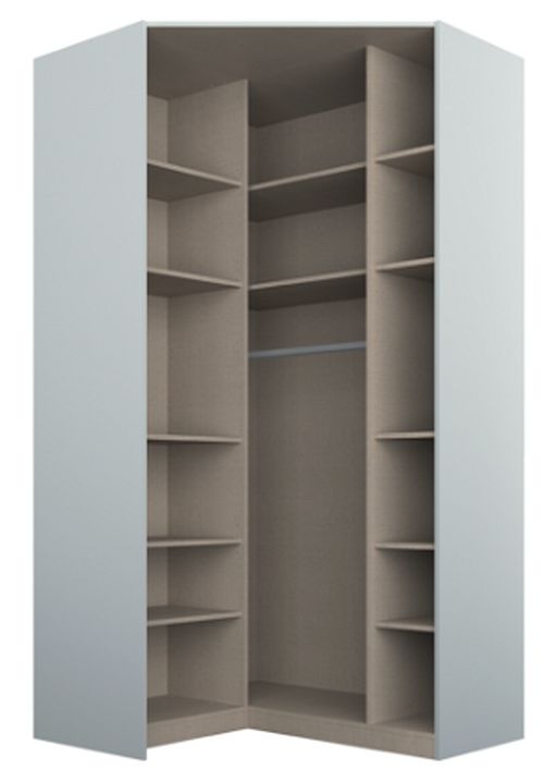 Product photograph of Alabama Silk Grey 2 Door Corner Wardrobe With Mirror Front - 117cm from Choice Furniture Superstore.