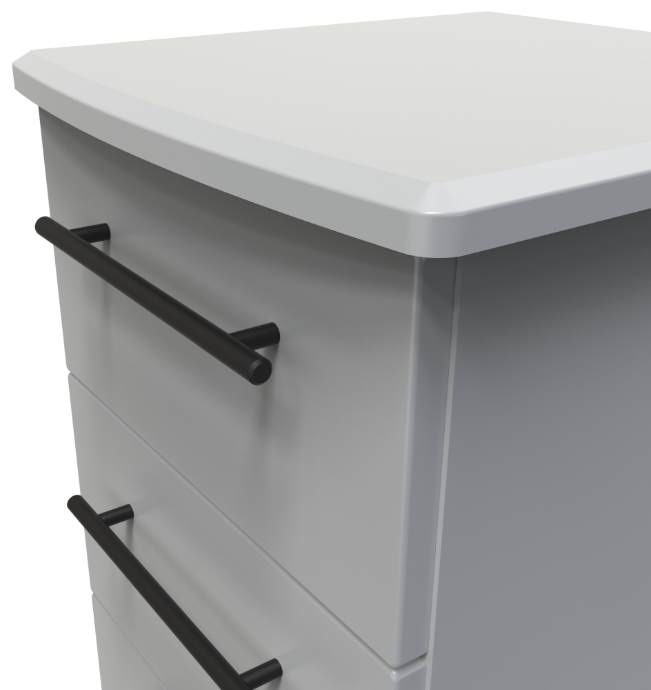 Beverley Dusk Grey 3 Drawer Bedside Cabinet
