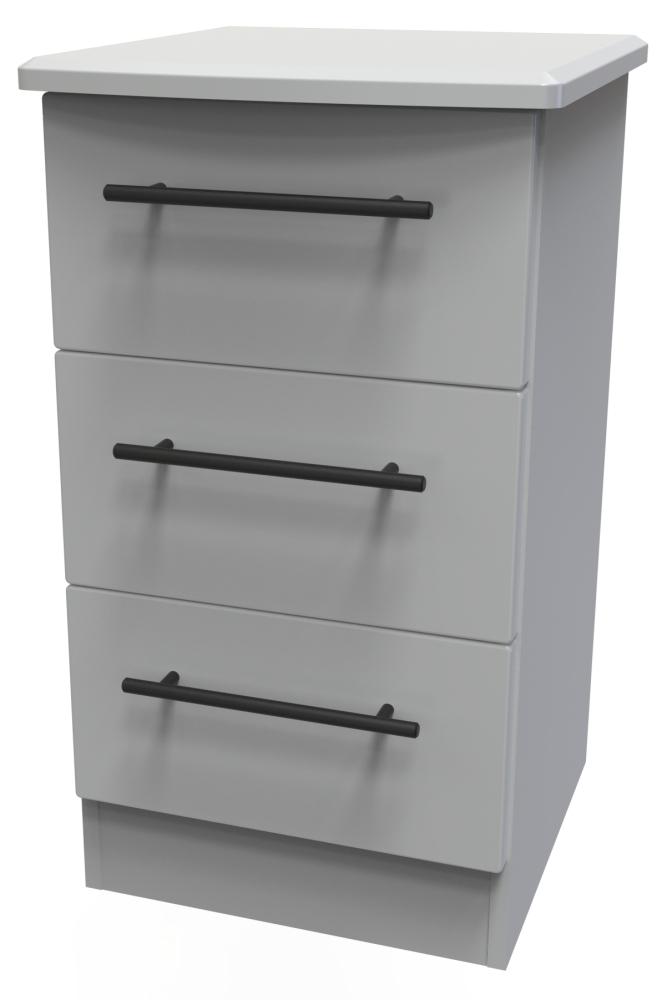 Product photograph of Beverley 3 Drawer Bedside Cabinet from Choice Furniture Superstore.