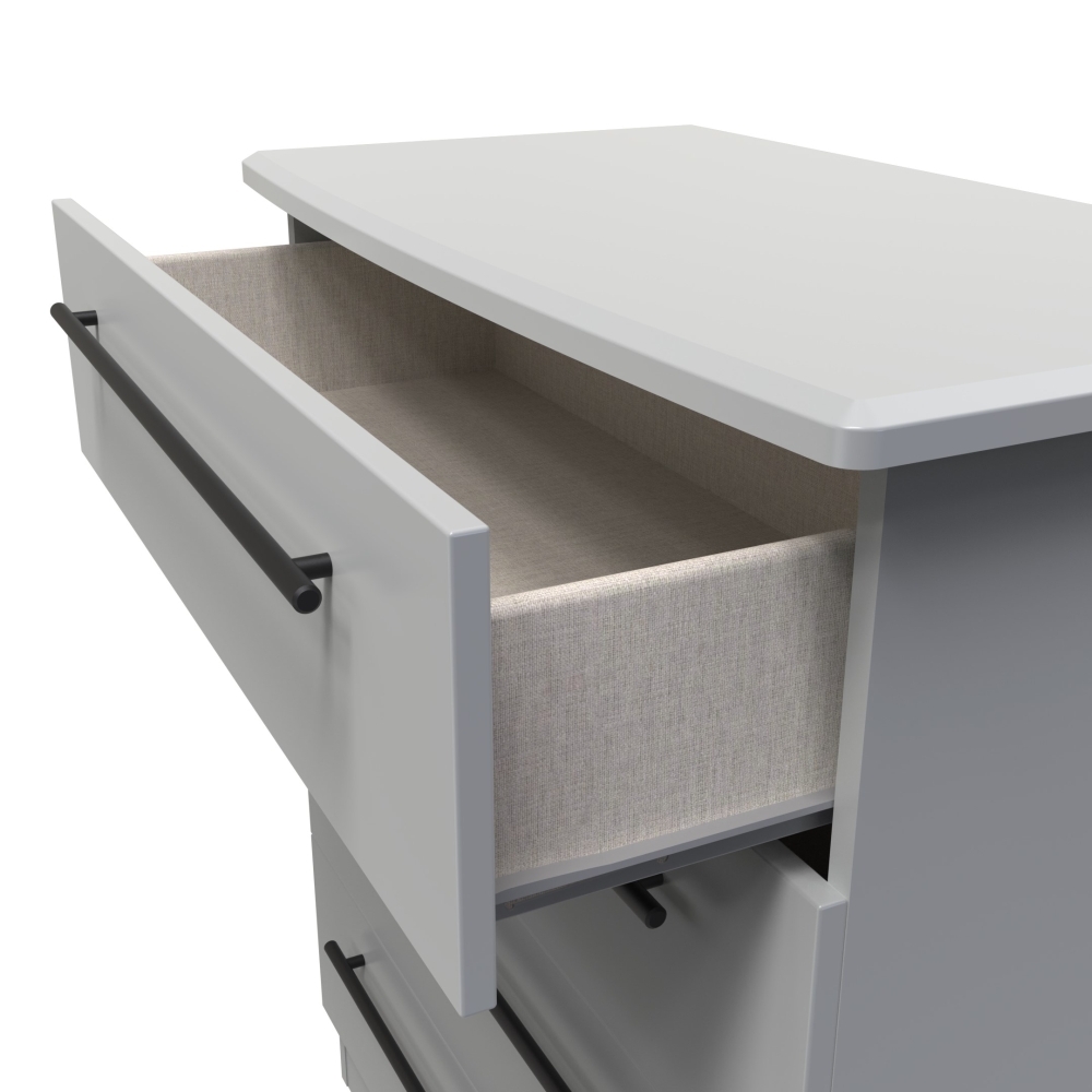 Product photograph of Beverley Grey 4 Drawer Chest from Choice Furniture Superstore.
