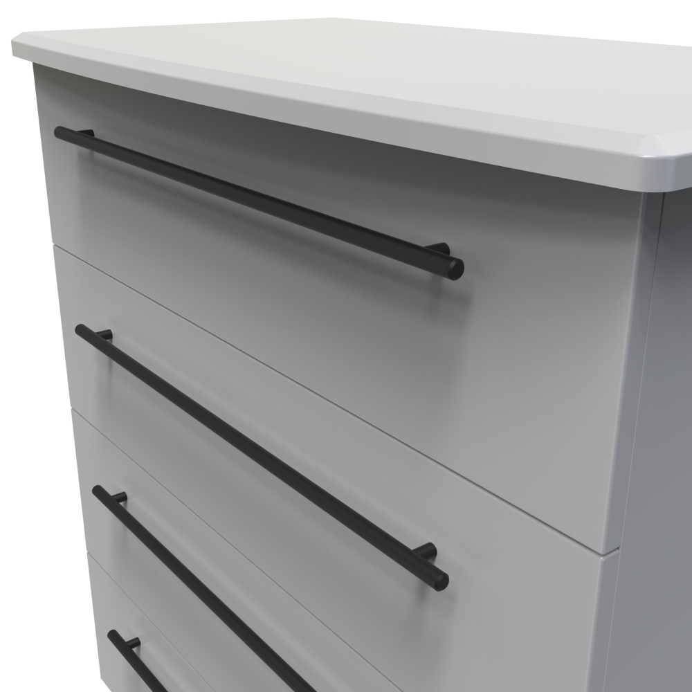 Product photograph of Beverley Grey 4 Drawer Chest from Choice Furniture Superstore.