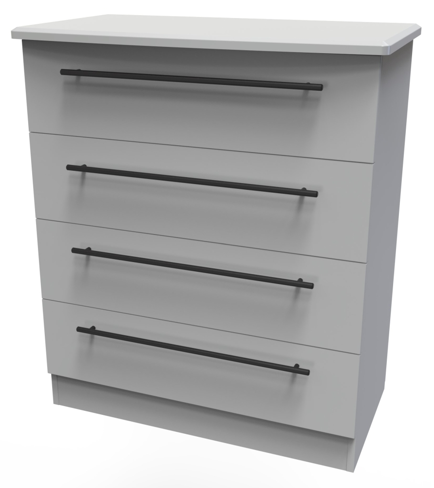 Product photograph of Beverley Grey 4 Drawer Chest from Choice Furniture Superstore.