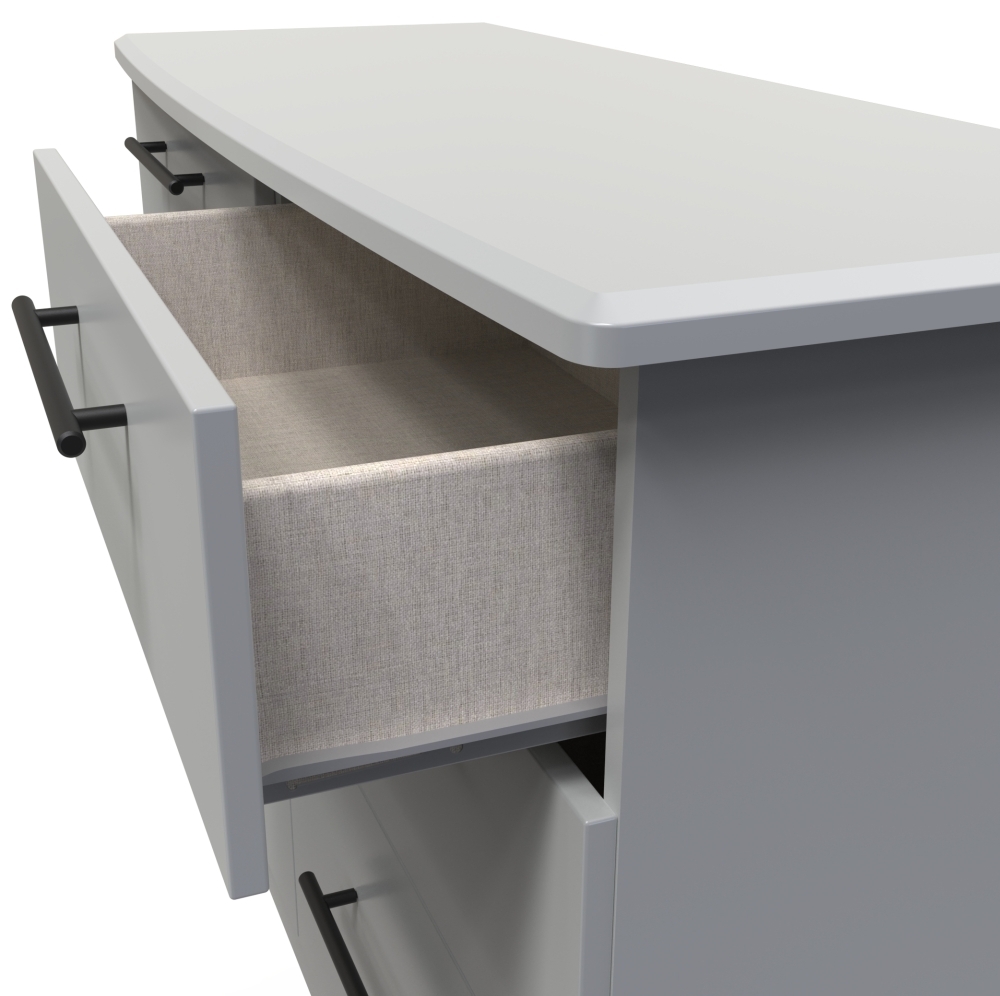 Product photograph of Beverley Grey 6 Drawer Midi Chest from Choice Furniture Superstore.