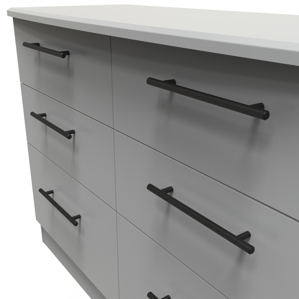 Product photograph of Beverley Grey 6 Drawer Midi Chest from Choice Furniture Superstore.