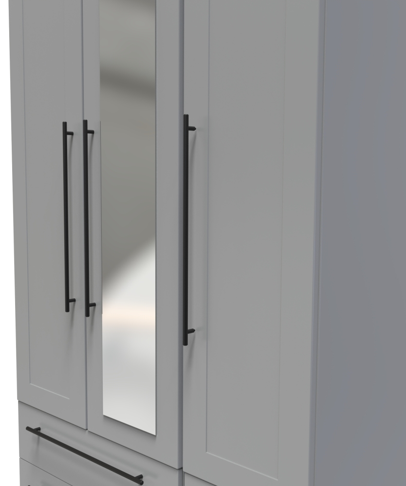 Product photograph of Beverley 3 Door Tall Mirror Combi Wardrobe from Choice Furniture Superstore.