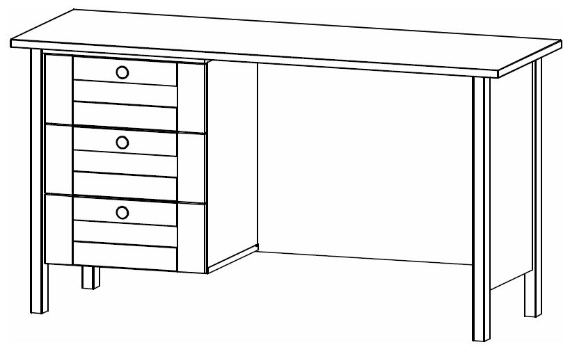 Product photograph of Rauch Home Office Alpine White 3 Drawer Desk - D 50cm from Choice Furniture Superstore.