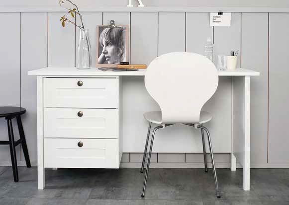 Product photograph of Rauch Home Office Alpine White 3 Drawer Desk - D 50cm from Choice Furniture Superstore.