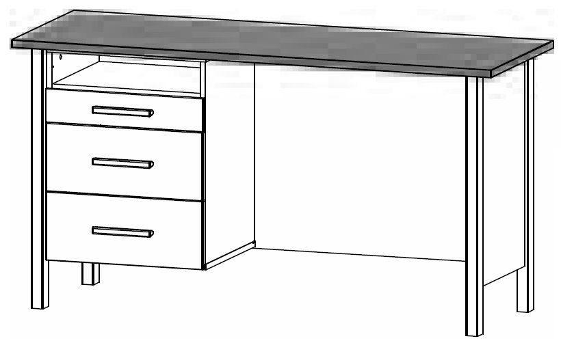 Product photograph of Rauch Home Office Alpine White And Sonoma Oak 3 Drawer Desk from Choice Furniture Superstore.