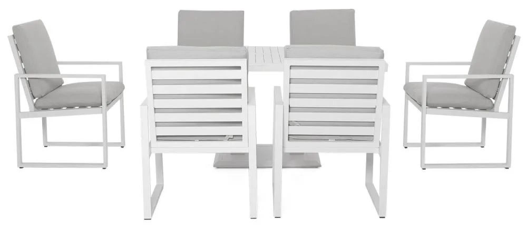 Product photograph of Maze Amalfi 6 Seat Rectangular Dining Set With Gas Lift Rising Table from Choice Furniture Superstore.