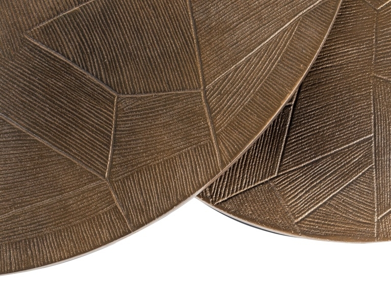 Product photograph of Tulum Brushed Gold Round Coffee Table Set Of 2 from Choice Furniture Superstore.