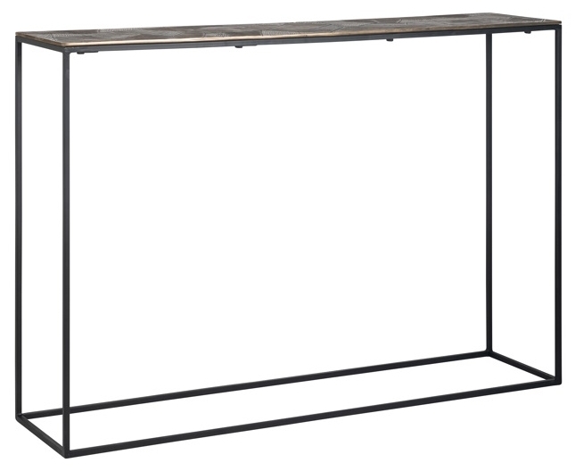 Product photograph of Tulum Brushed Gold Console Table from Choice Furniture Superstore.