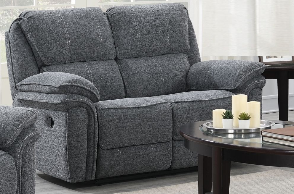 Product photograph of Belmont Grey Fabric 3 2 Recliner Sofa Suite Upholstered from Choice Furniture Superstore.