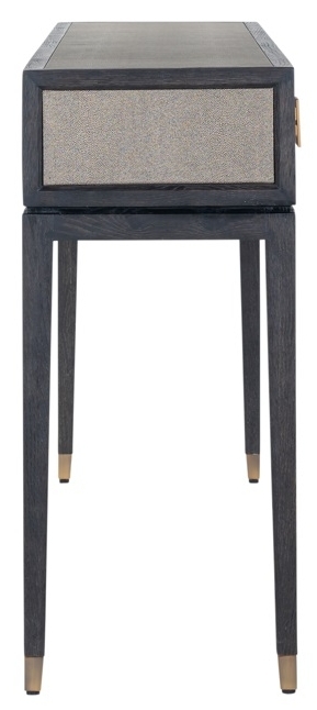 Product photograph of Bloomingville Shagreen Faux Leather 3 Drawer Console Table from Choice Furniture Superstore.