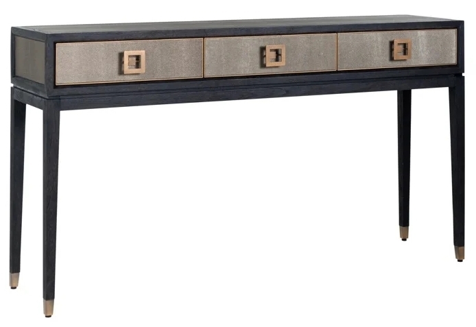Bloomingville Shagreen Faux Leather 3 Drawer Console Table