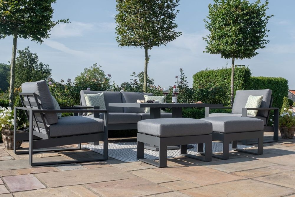 Product photograph of Maze Amalfi Grey 2 Seat Sofa Set With Gas Lift Rising Table from Choice Furniture Superstore.