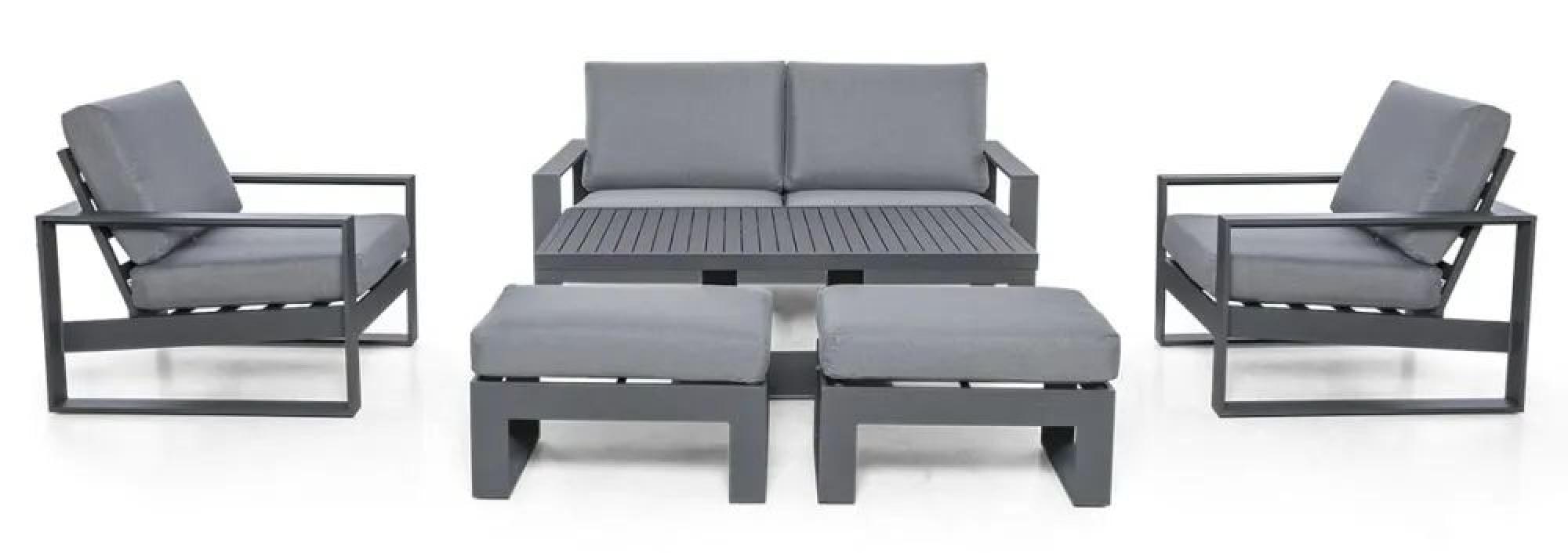 Product photograph of Maze Amalfi Grey 2 Seat Sofa Set With Gas Lift Rising Table from Choice Furniture Superstore.