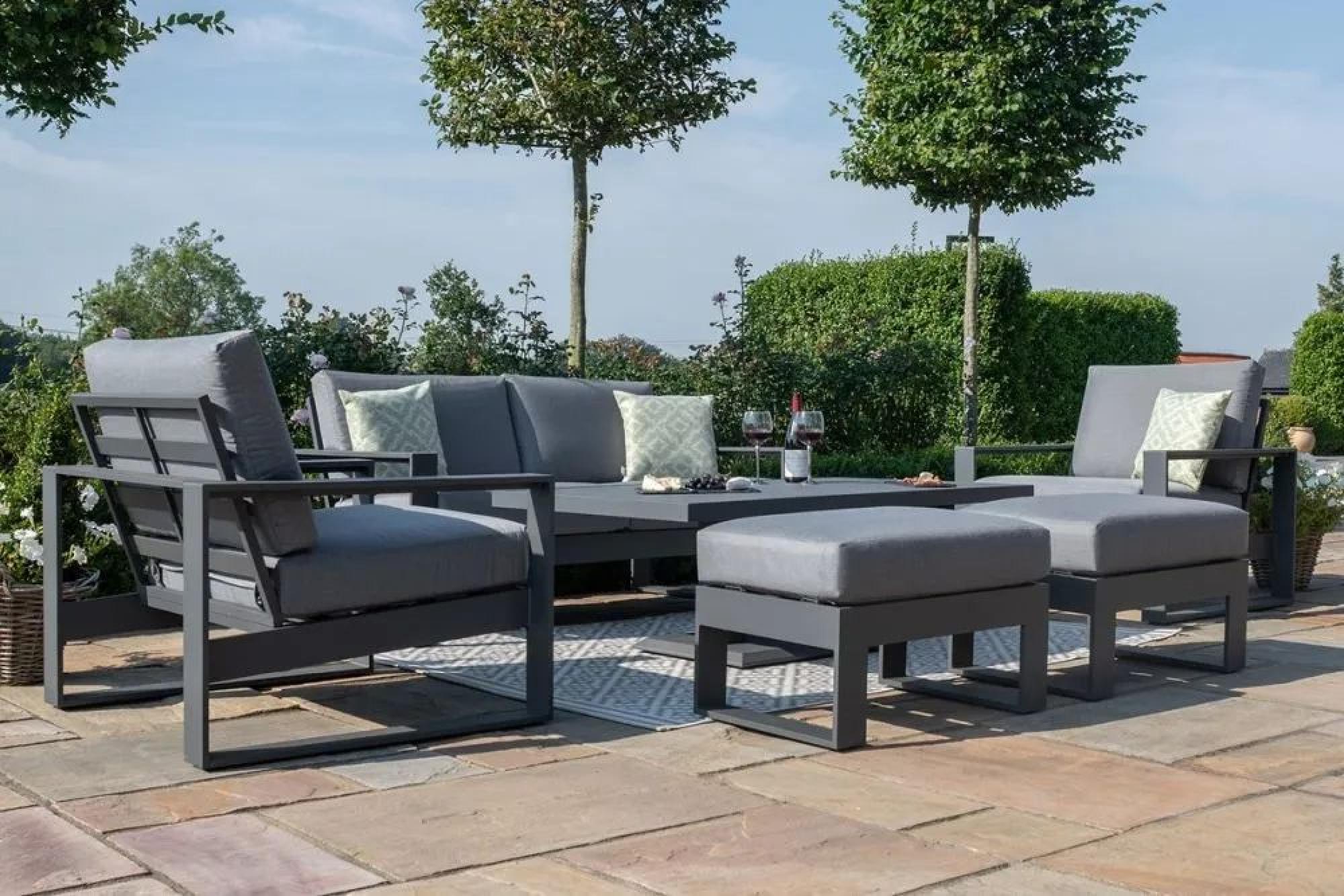 Product photograph of Maze Amalfi Grey 2 Seat Sofa Set With Gas Lift Rising Table from Choice Furniture Superstore.