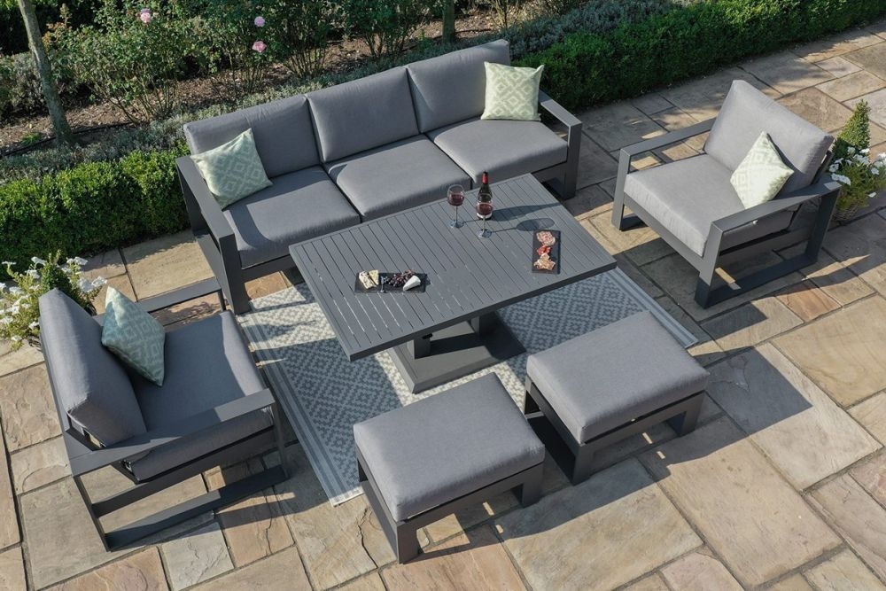 Product photograph of Maze Amalfi Grey 3 Seat Sofa Set With Gas Lift Rising Table from Choice Furniture Superstore.