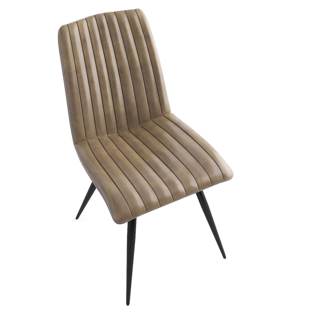 Product photograph of Margo Dark Brown Dining Chair Genuine Leather With Metal Legs Sold In Pairs from Choice Furniture Superstore.