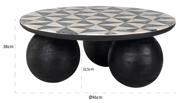 Product photograph of Rostelli Black Round Coffee Table from Choice Furniture Superstore.