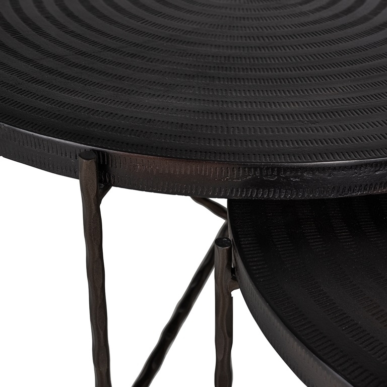 Product photograph of Ventana Black Round Coffee Table Set Of 2 from Choice Furniture Superstore.