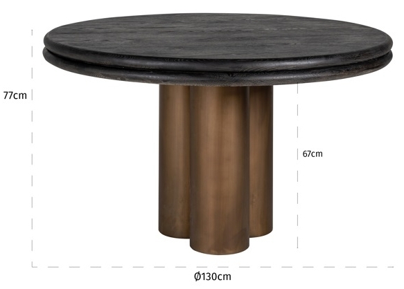 Product photograph of Macaron Black Rustic Dining Table 130cm Seats 10 To 12 Diners Round Top from Choice Furniture Superstore.