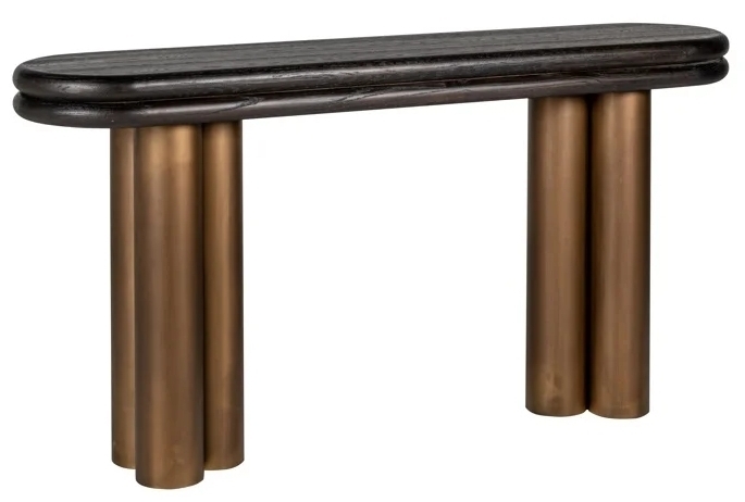 Product photograph of Macaron Black Rustic Console Table from Choice Furniture Superstore.
