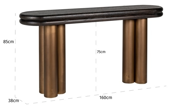 Product photograph of Macaron Black Rustic Console Table from Choice Furniture Superstore.