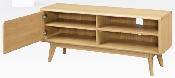 Product photograph of Carrington Scandinavian Style Oak Medium Tv Unit 121cm L With Storage For Television Upto 50inch Plasma from Choice Furniture Superstore.