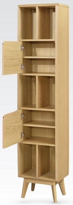 Product photograph of Carrington Scandinavian Style Oak Narrow Bookcase 180cm from Choice Furniture Superstore.