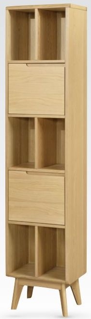 Product photograph of Carrington Scandinavian Style Oak Narrow Bookcase 180cm from Choice Furniture Superstore.