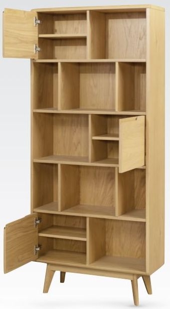 Product photograph of Carrington Scandinavian Style Oak Tall Bookcase 180cm from Choice Furniture Superstore.