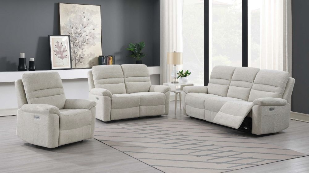 Product photograph of Belford Beige Fabric 2 Seater Recliner Sofa from Choice Furniture Superstore.