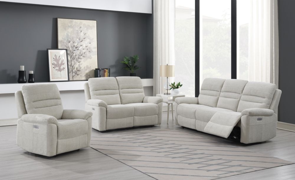 Product photograph of Belford Beige Fabric 3 1 1 Recliner Sofa Suite from Choice Furniture Superstore.