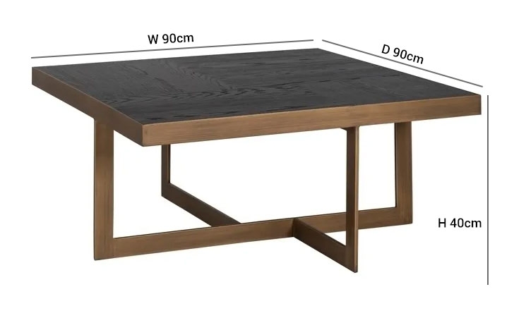 Product photograph of Cambon Oak Tray Top Square Coffee Table With Metal Frame from Choice Furniture Superstore.